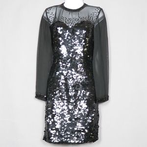 Long Sleeve Sequin dress Bodycon Mini Party dress